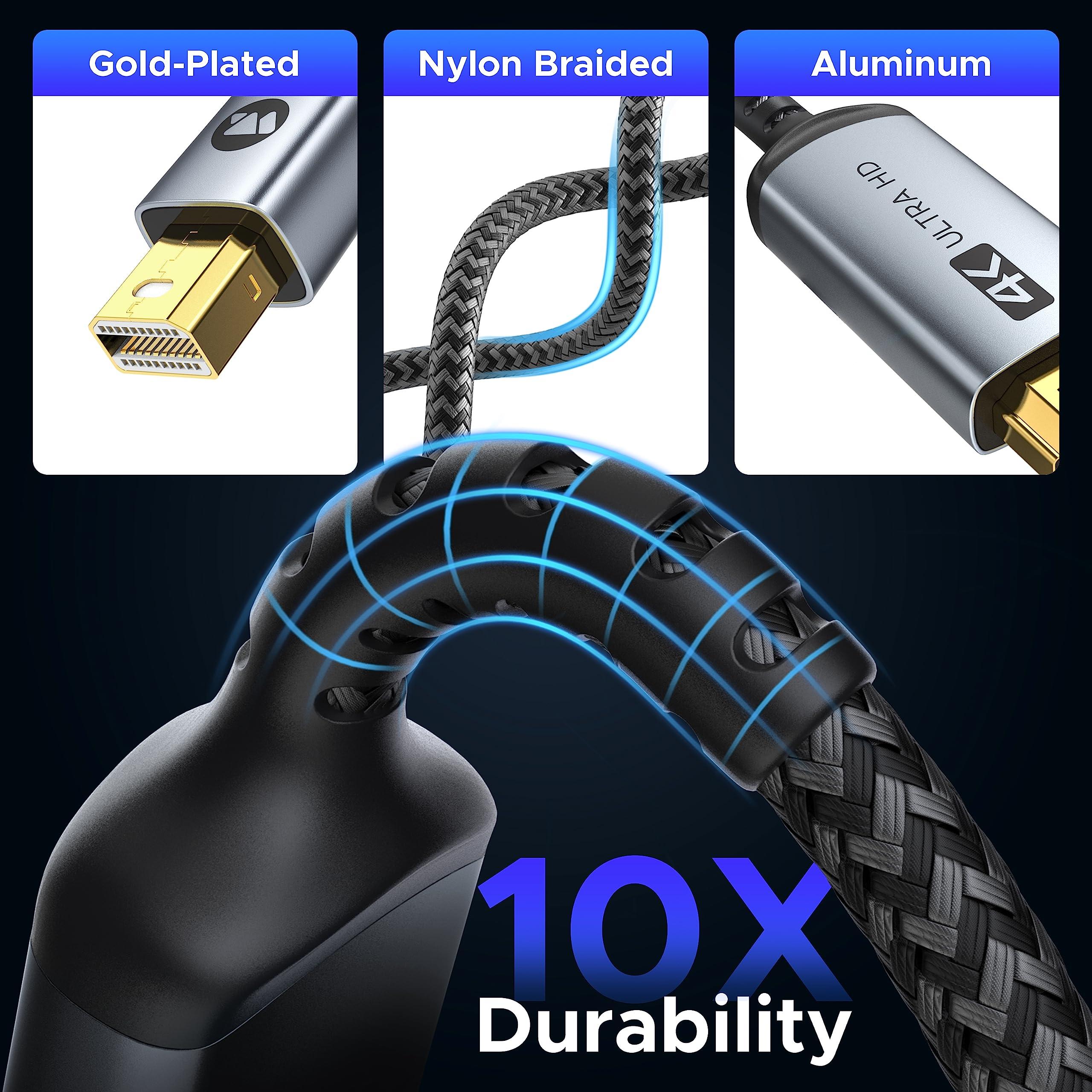 Warrky Warrky Mini DisplayPort to HDMI Cable 4K + Optical Audio Cable