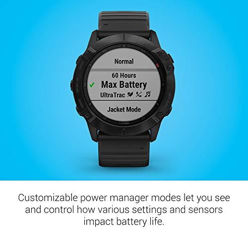 Garmin Garmin 010-02157-00 Fenix 6X Pro, Premium Multisport GPS Watch, Features Mapping, Music, Grade-Adjusted Pace Guidance and Pulse Ox Sensors, Black