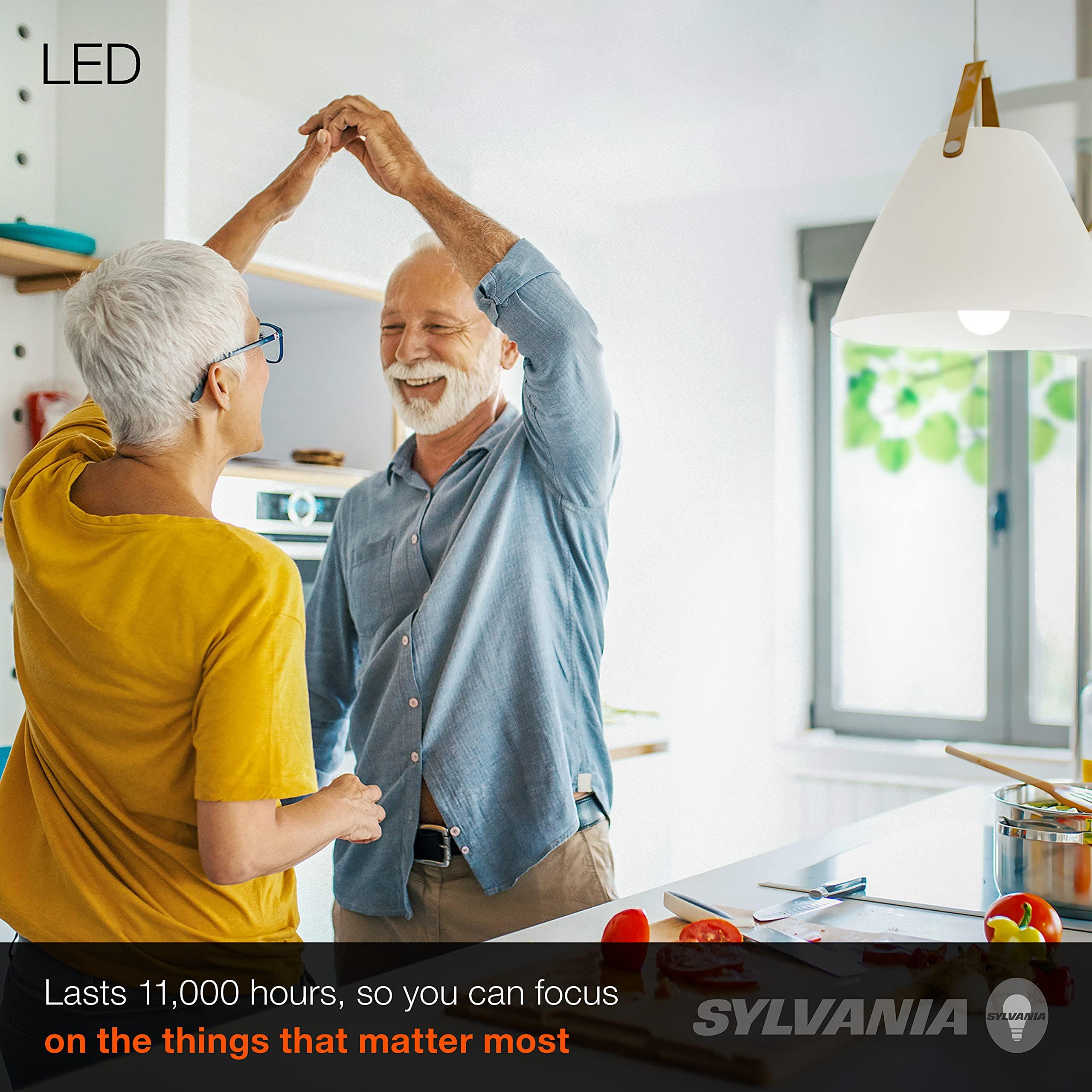 LEDVANCE SYLVANIA LED A19 Light Bulb, 60W Equivalent, Efficient 8.5W, Frosted, 5000K, Daylight - (79284), 4 Count (Pack of 1)