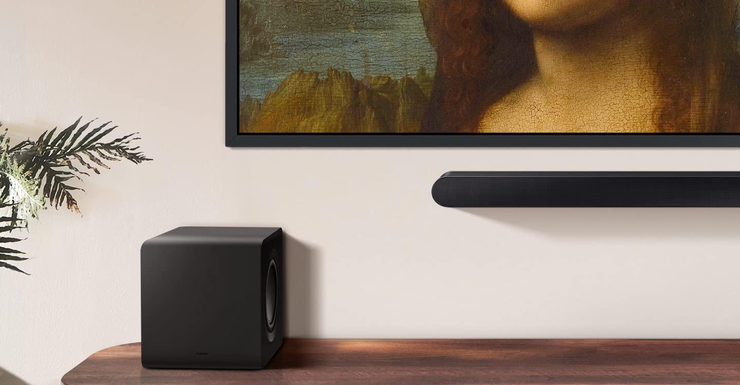 SAMSUNG SAMSUNG SWA-W510 Subwoofer for S Series Soundbar with Powerful Bass, Wireless, Unibody Design, Compact 6.5" Size, 2022, Black