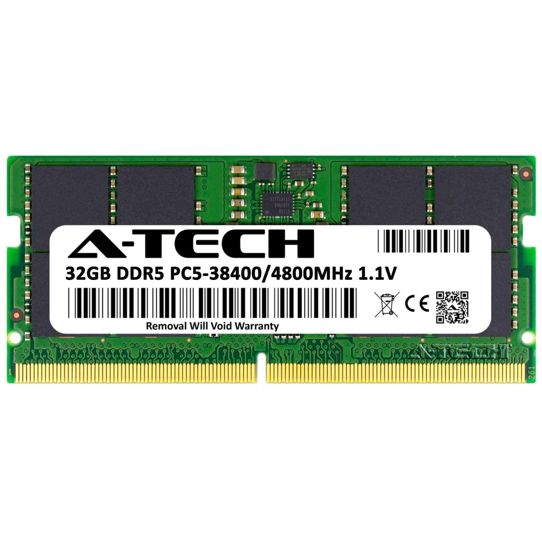 A-Tech A-Tech 32GB RAM Replacement for Dell SNPR62CWC/32G, AB949335, R62CW, 0R62CW | DDR5 4800MHz PC5-38400 2Rx8 Non-ECC SODIMM Laptop & All-in-One Single Memory Module