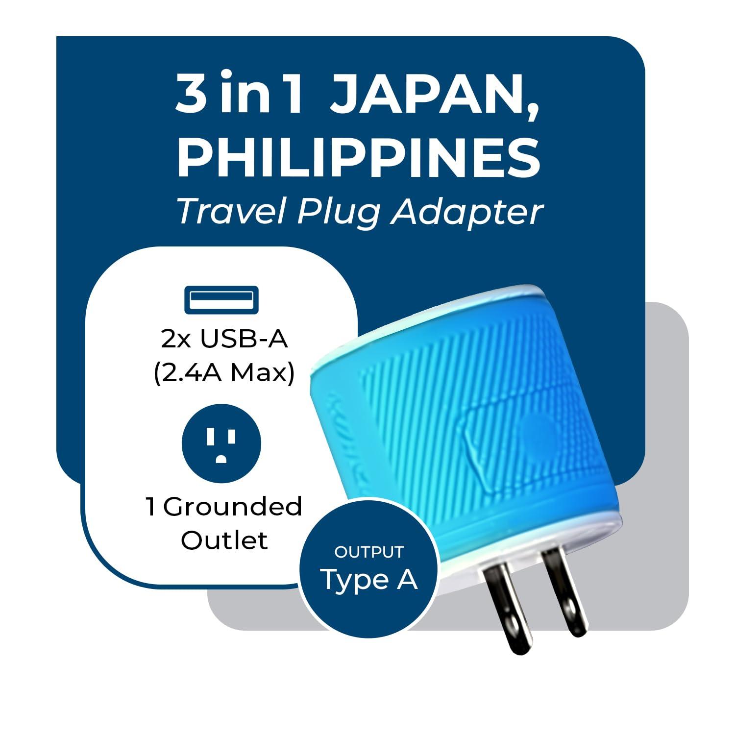 OREI OREI Japan, Philippines Travel Plug Adapter- USA Inputs - Type A (U2U-6), Will work with Cell Phones, Camera, Laptop, Tablets, iPad, iPhone and More