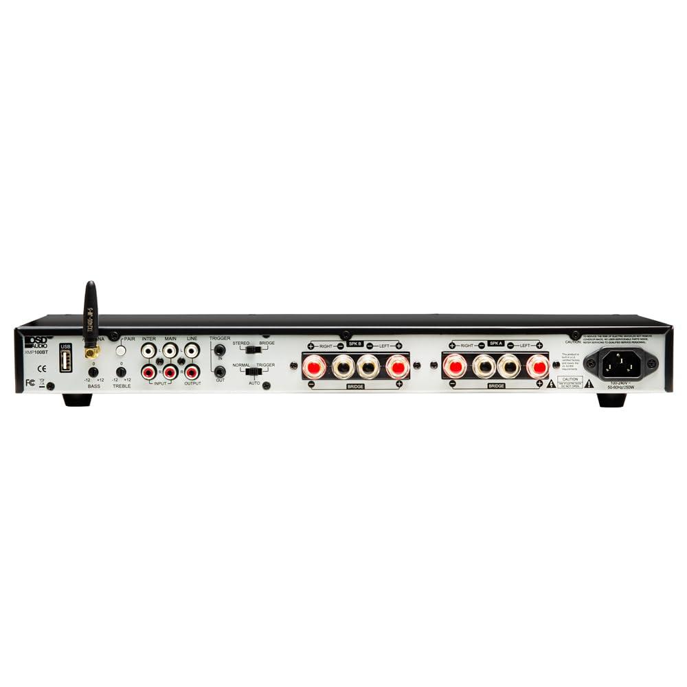 OSD Audio OSD Audio OSD XMP100 GEN2 2X 100W Class D High Power Stereo Amplifier, Bass and Treble Control 90 dB SNR, Wireless BT