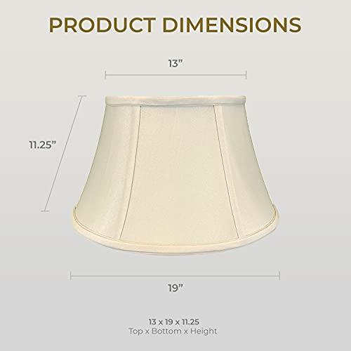 Royal Designs, Inc. Royal Designs Shallow Drum Bell Billiotte Lamp Shade, Beige, 13 x 19 x 11.25 (BS-711-19BG)