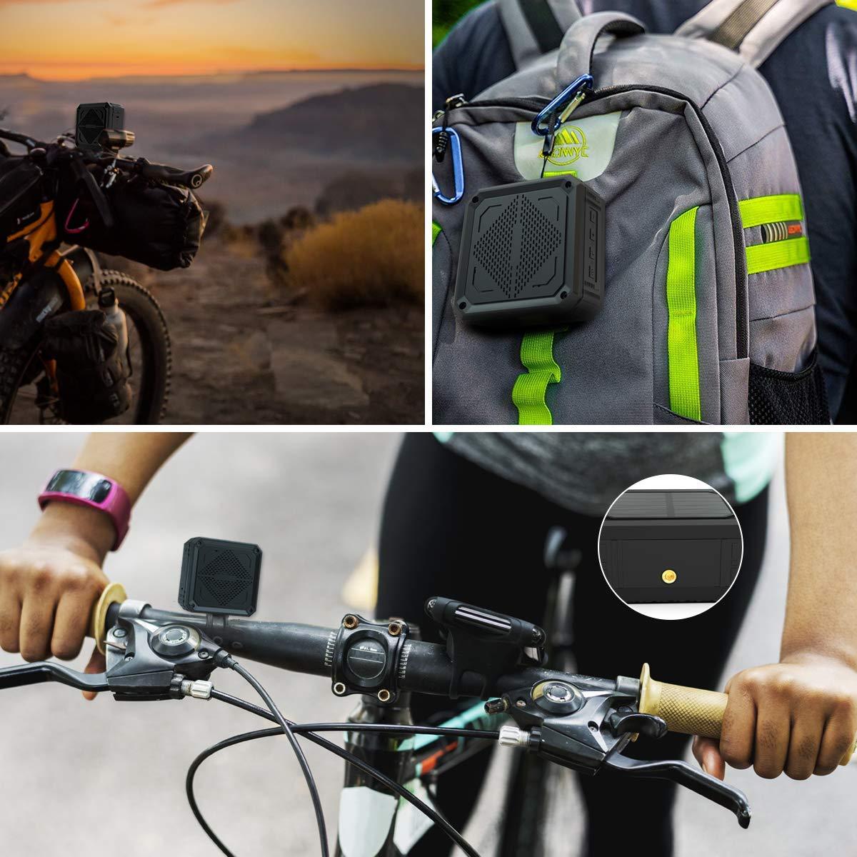 ABFOCE ABFOCE Solar Speaker Portable IPX6 Waterproof Bluetooth Speaker 15 Hours of Playtime Rich Stereo Bass Shockproof Dustproof for Home and Outdoor Wireless Speaker(1-Pack)