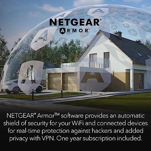 NETGEAR NETGEAR Nighthawk WiFi 6 Router (RAX36S) 4-Stream Gigabit Router AX3000 Dual-Band Wireless Speed (Up to 3Gbps) | Covers up to 2,000 sq. ft., 25 Devices | Includes 1-Year Armor Internet Security