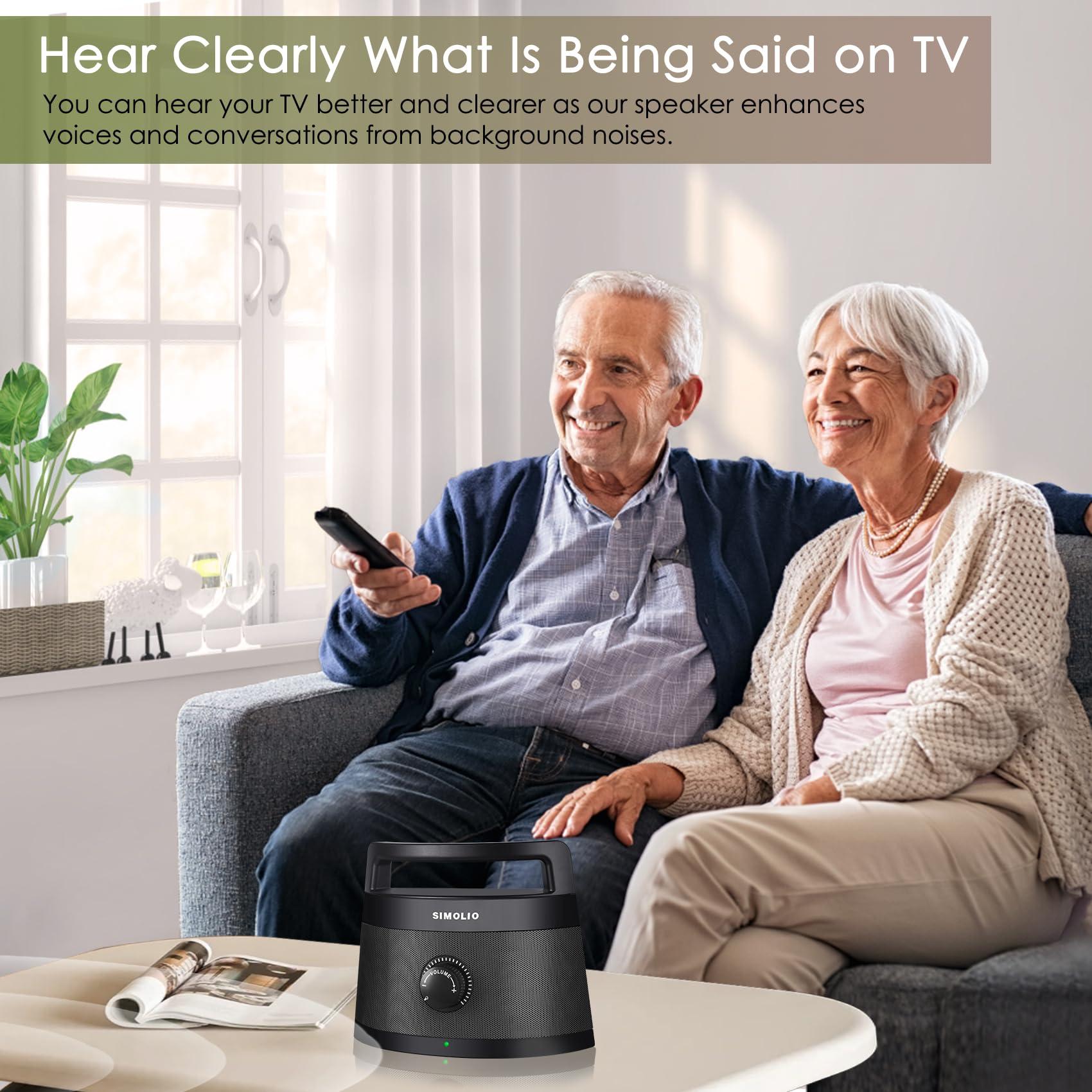 SIMOLIO SIMOLIO Wireless Speakers for TV, Top-Grade Portable Clarifying Dialog TV Speaker for Seniors & Hard of Hearing & Elderly, Prime Wireless TV Speakers for Optimal TV Sound No Blaring TV Volume, Black