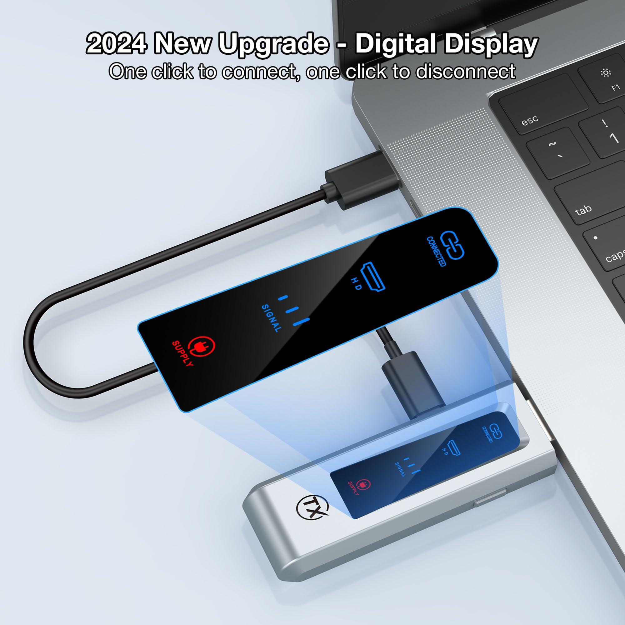 BRAIDOL Wireless HDMI Transmitter and Receiver, HD Extender Plug & Play Portable 2.4G/5G with LED Screen Wireless HDMI Kit for Streaming Video and Audio to Monitor from Laptop/PC/TV Box/Projector