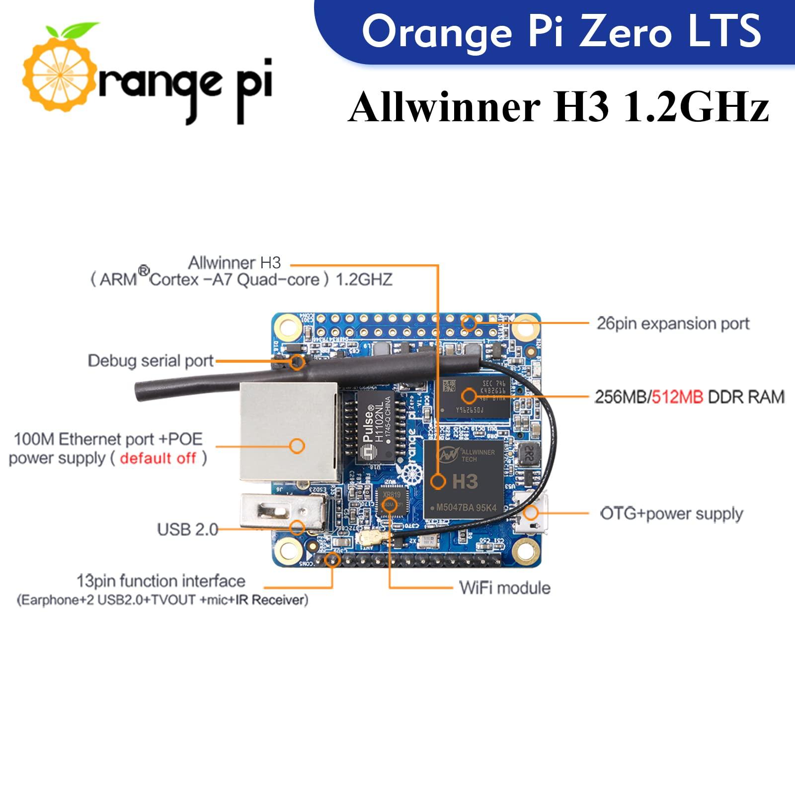 Orange Pi Orange Pi Zero LTS AllWinner H3 512MB Quad-Core, Open-Source Single Board Computer, Run Android, Ubuntu, Debian Image
