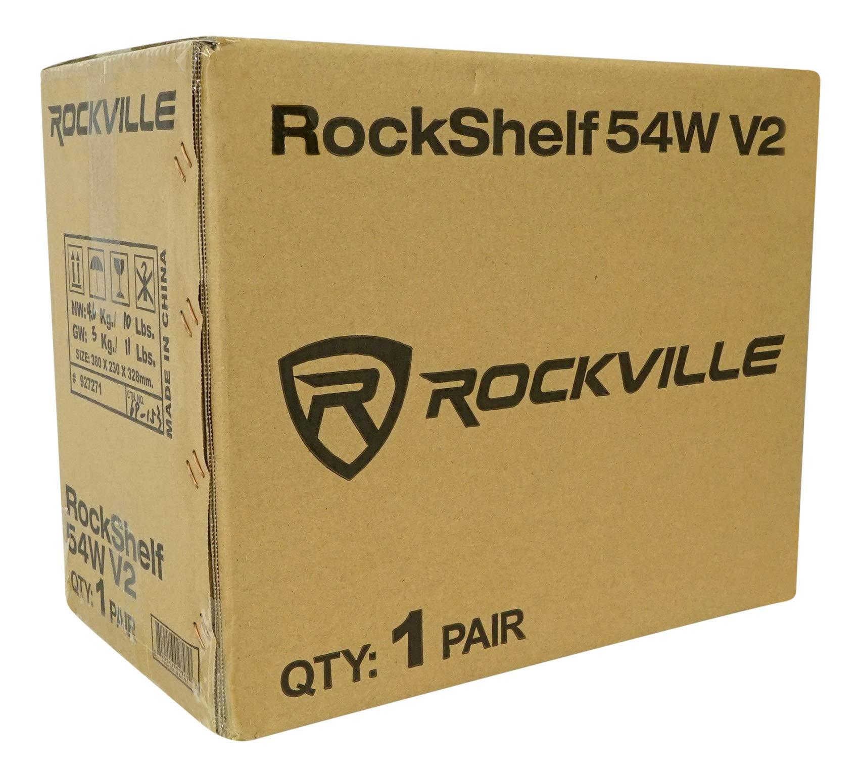 Rockville Rockville Pair RockShelf 54W White 5.25" Home Bookshelf Speakers w/37 Stands
