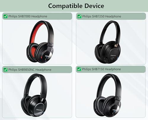 XRHTONG XRHTONG Breathable Replacement Earpads Compatible with Philips SHB7000/SHB7250/SHB9850NC/SHB7150 Headphones Ear Pads Cushion(Breathable Fabric/High Density Foam)