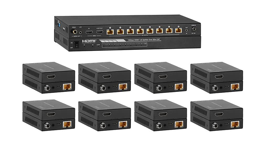 KanexPro KanexPro HDMI 1x8 Distribution Amplifier Over CAT5e/6 Outputs