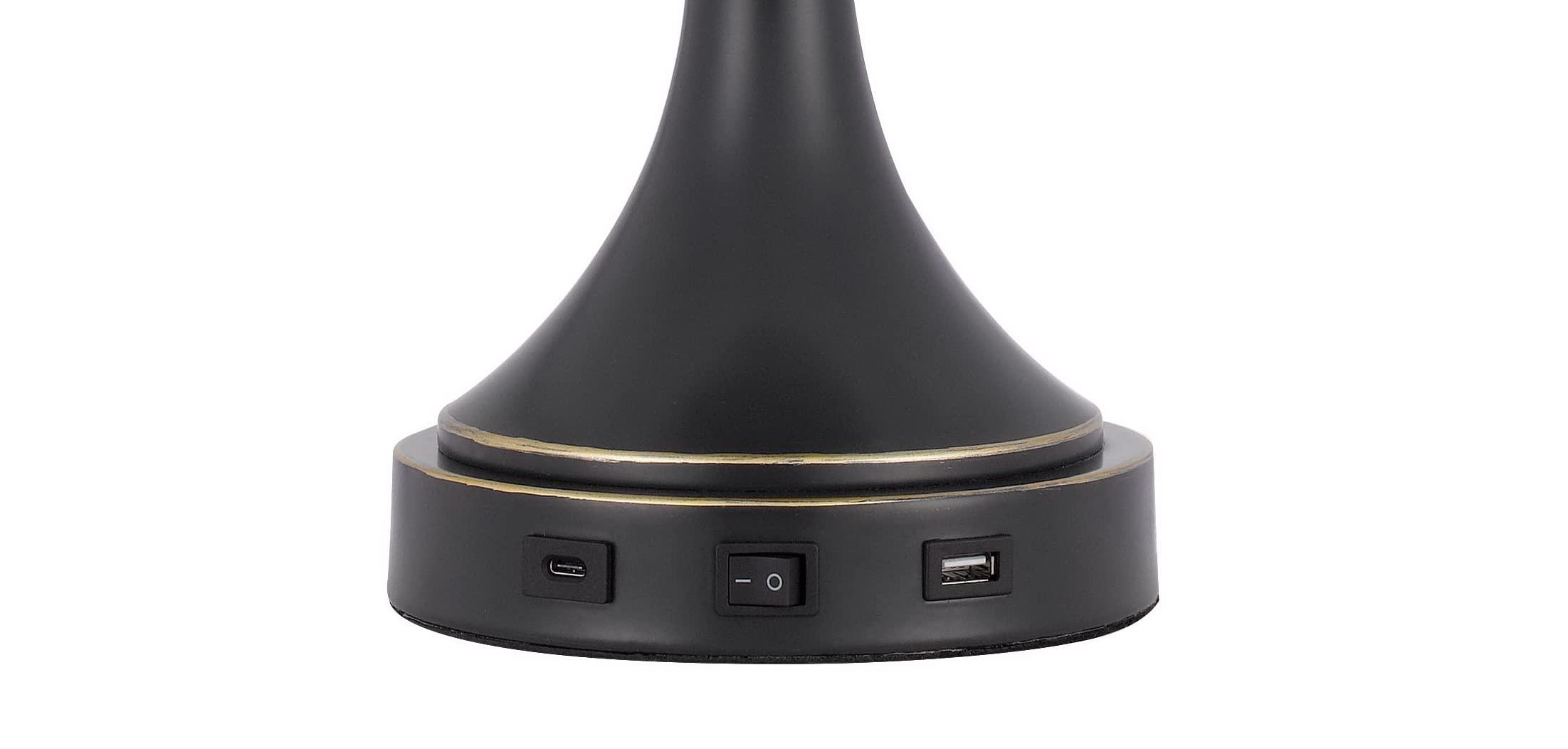 Cal 40W x 2 Mushroom Cloud Metal Desk lamp with 1 USB and 1 Type C USB Charging Ports