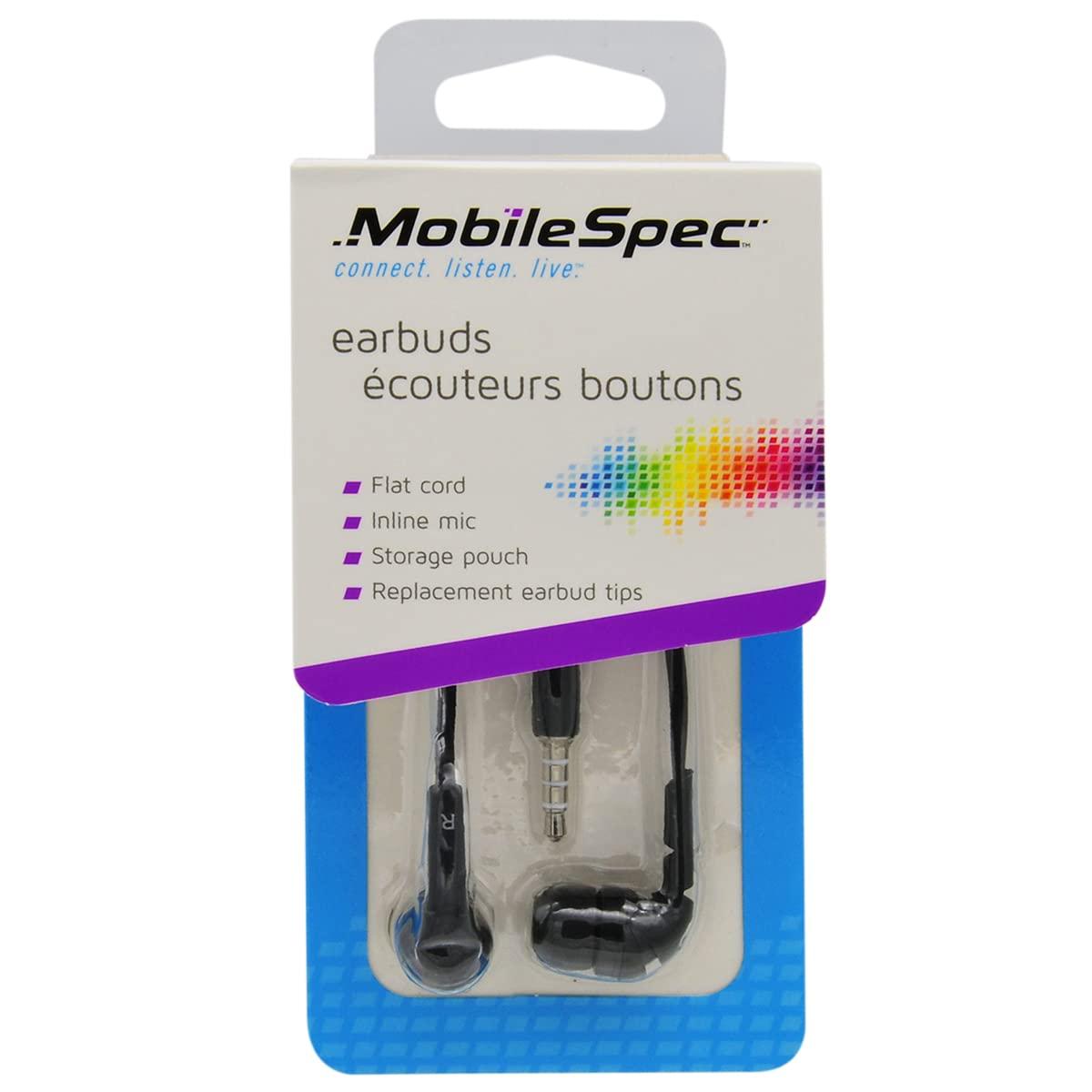 Mobile Spec MobileSpec MBS10111 Stereo Earbuds with a Flat Cord