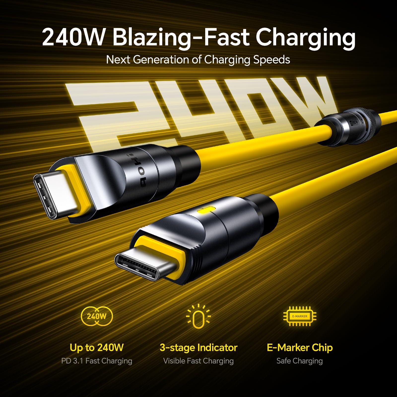 AOHI AOHI 240W 8 in 1 USB 4 Cable Set, The Future 240W PD3.1 USB C Fast Charging Cable Supports 40Gbps Data Transfer 8K HD Display for iPhone15 Pro Max MacBook Pro Air iPad Galaxy