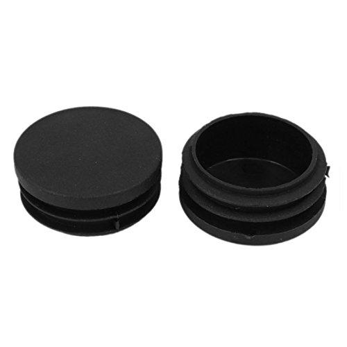 uxcell uxcell 42mm Dia Plastic Blanking End Cap Round Ribbed Tube Insert Black 50pcs