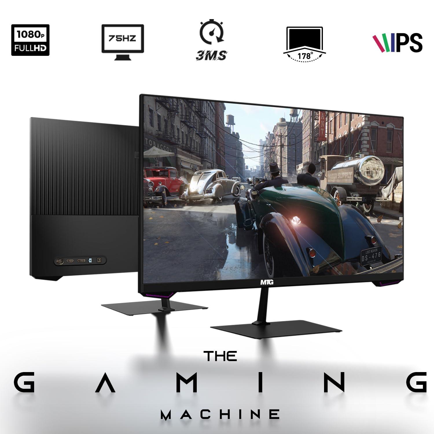 TechMagnet HP G3 Gaming Desktop PC, Intel Core i7 6th Gen, RX 550 Graphics, 16GB RAM, 240GB SSD | 2TB HDD, MTG New 27 Inch Dual Monitor, RGB Keyboard Mouse, RGB Headphone, Webcam, Windows 11 Pro (Renewed)