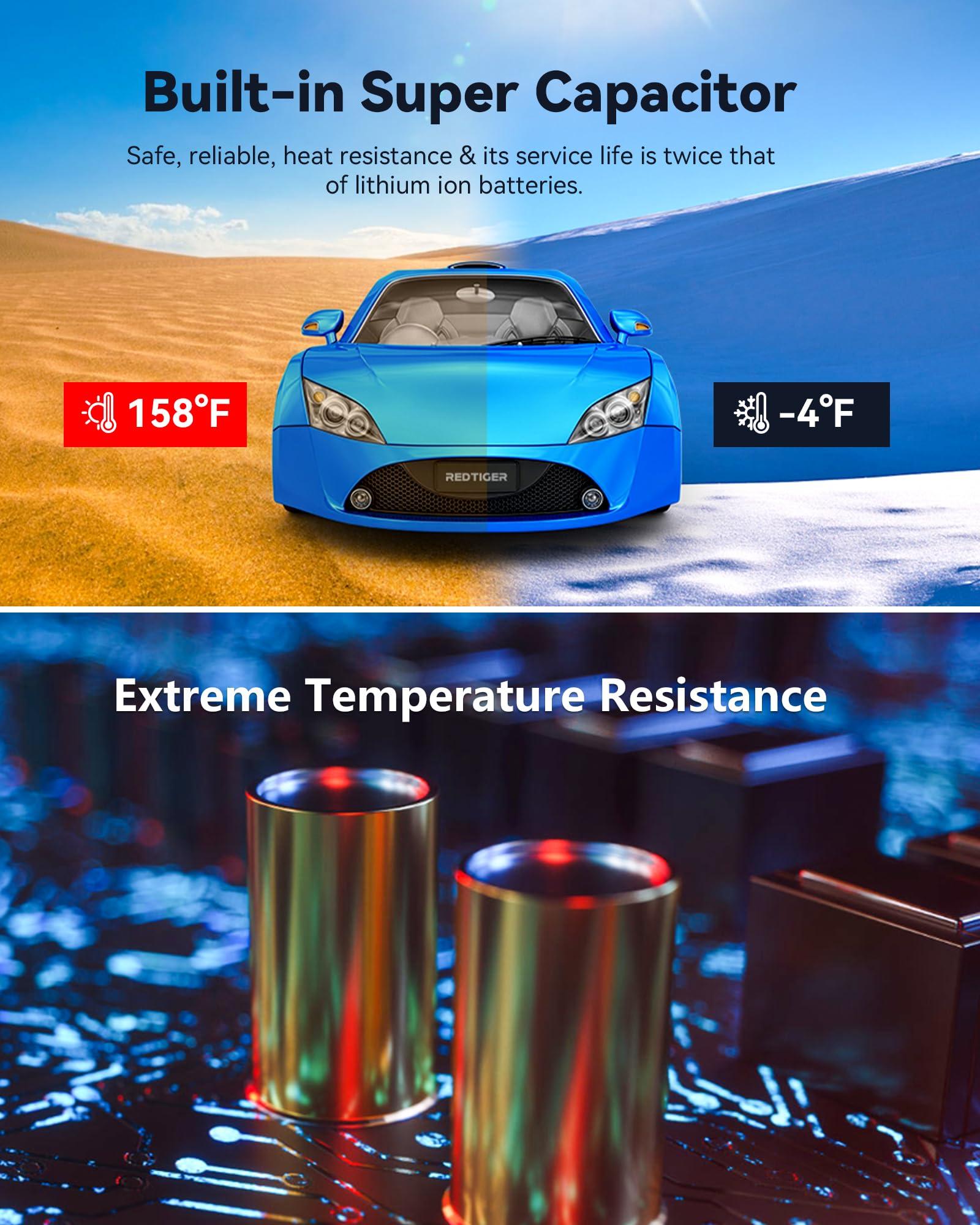 REDTIGER REDTIGER Dash Cam for Cars,4K UHD 2160P Car Camera Front, Wi-Fi GPS,3.18\" LCD Screen,Night Vision,170 Wide Angle,WDR,24H Parking Monitor, G Sensor, Support 256GB Max(F7NS)