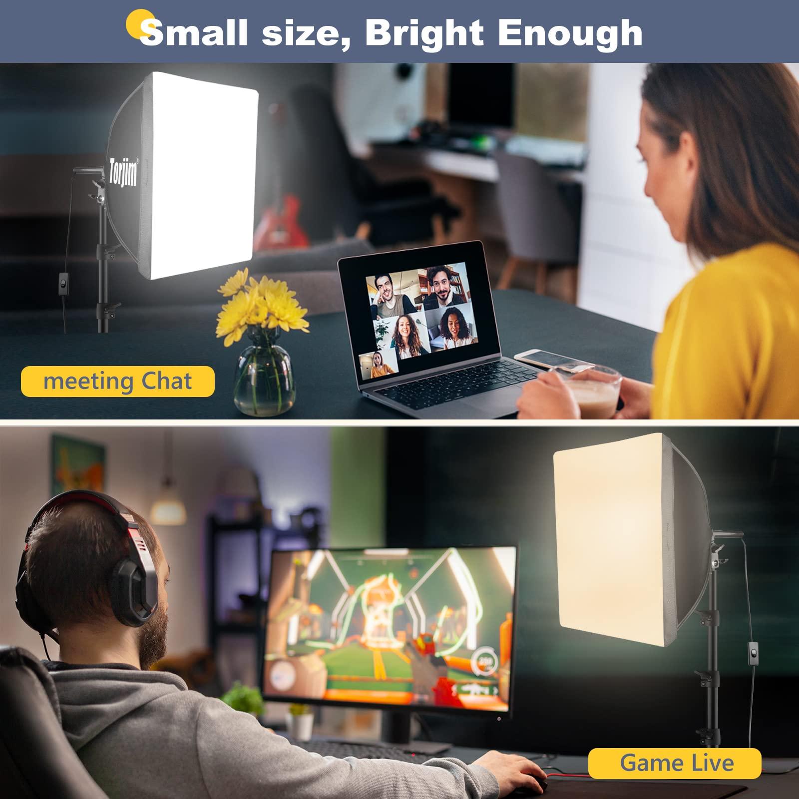Torjim Torjim Softbox Photography Lighting Kit, 16\'\' x 16\'\' Professional Softbox Lighting Kit with 85W 3000-7500K LED Bulbs, Studio Lights for Photography/Video Recording/Live Streaming/Portraits Shooting