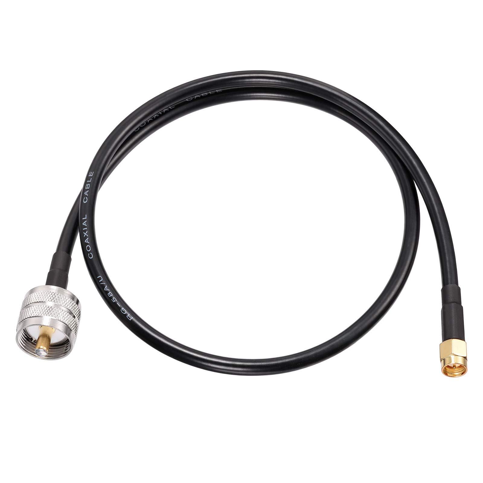 Superbat wlaniot SMA to PL259 Adapter Cable SMA Male to UHF Male PL-259 Coax Jumper Cable (2ft RG58) for Handheld HAM & CB Radio,Antenna Analyzer,Dummy Load,SWR Meter etc.