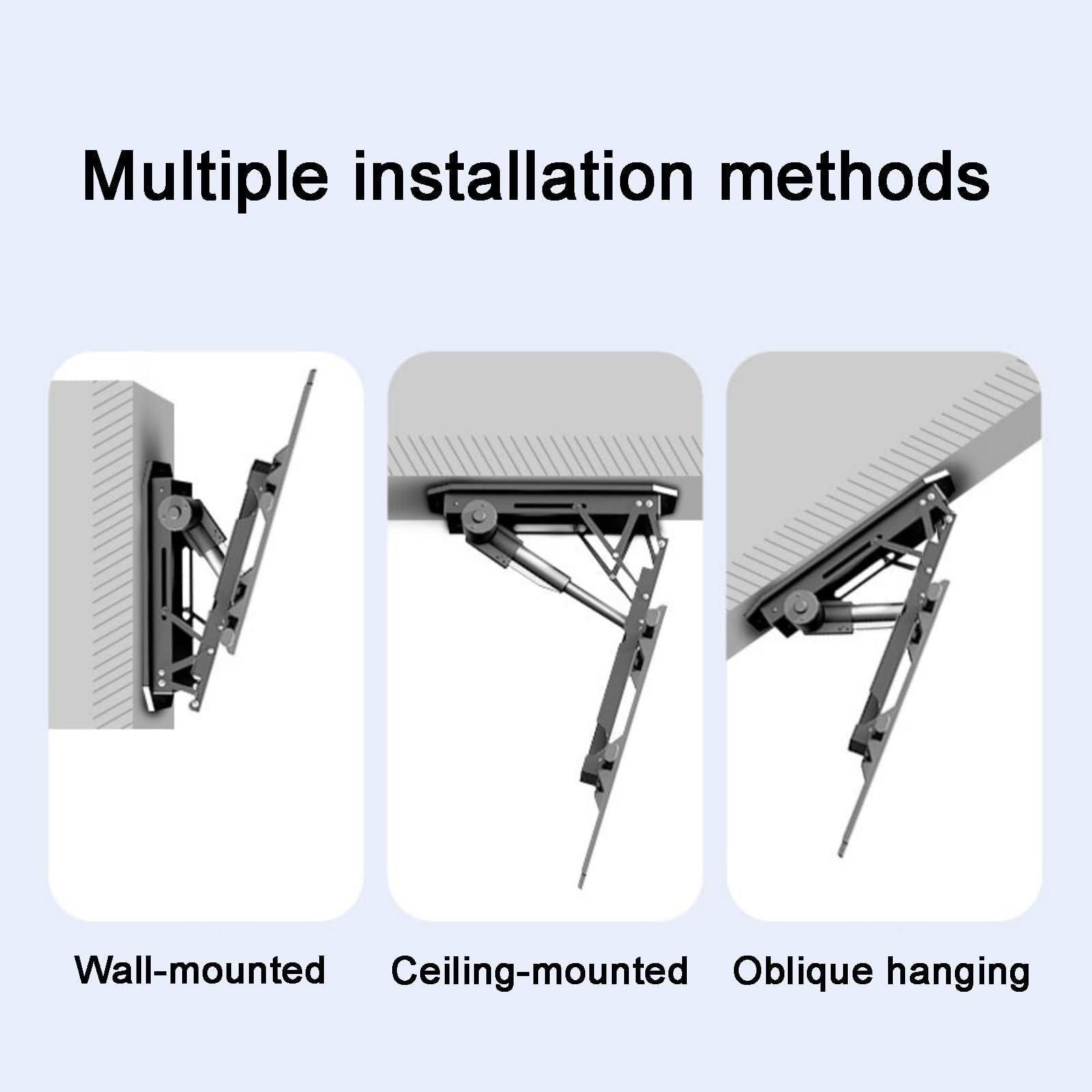 THEGA Tv Wall Mount - Motorized TV Lift, 0-85 Fold-Down Motorized TV Mount, Electric TV Ceiling Mount with Remote Control and Switch Control, Suitable for 50-90 Inch TVs Ceiling TV Mount