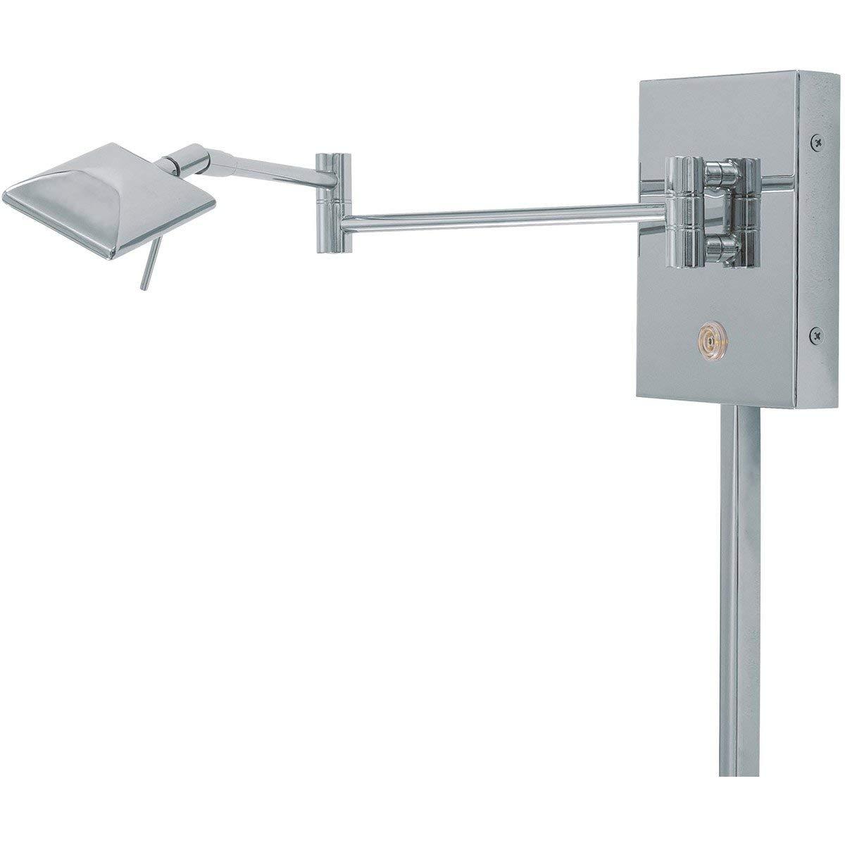 GEORGE KOVACS GEORGE KOVACS P4328-077 George\'s Reading Room LED Swing Arm Wall Lamp, 1-Light, 8 Total Watts, 6.25-in H x 13.75-in W, Chrome