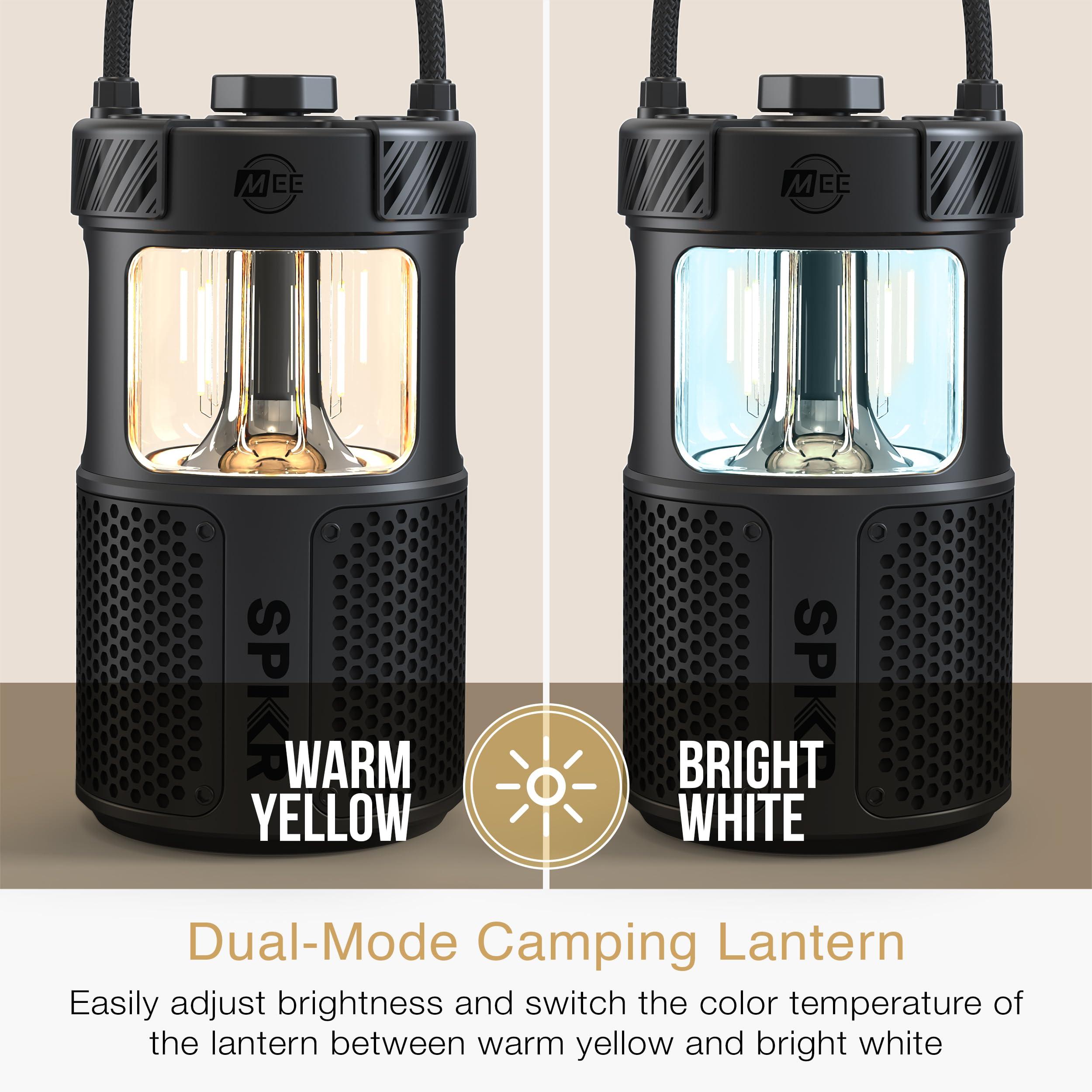 MEE audio MEE audio lightSPKR Bluetooth Wireless Speaker w/Camping Lantern: 360 Audio, 3 Audio Modes, 2 Light Colors & Infinite Brightness Adjustment, IPX6 Waterproof for Indoor & Outdoor use (Midnight Black)