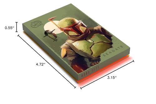 Seagate Seagate Boba Fett Drive Special Edition FireCuda External Hard Drive 2TB Officially-Licensed - 2.5 Inch USB 3.2 Gen 1 Red LED RGB lighting with Rescue Services (STKL2000406)