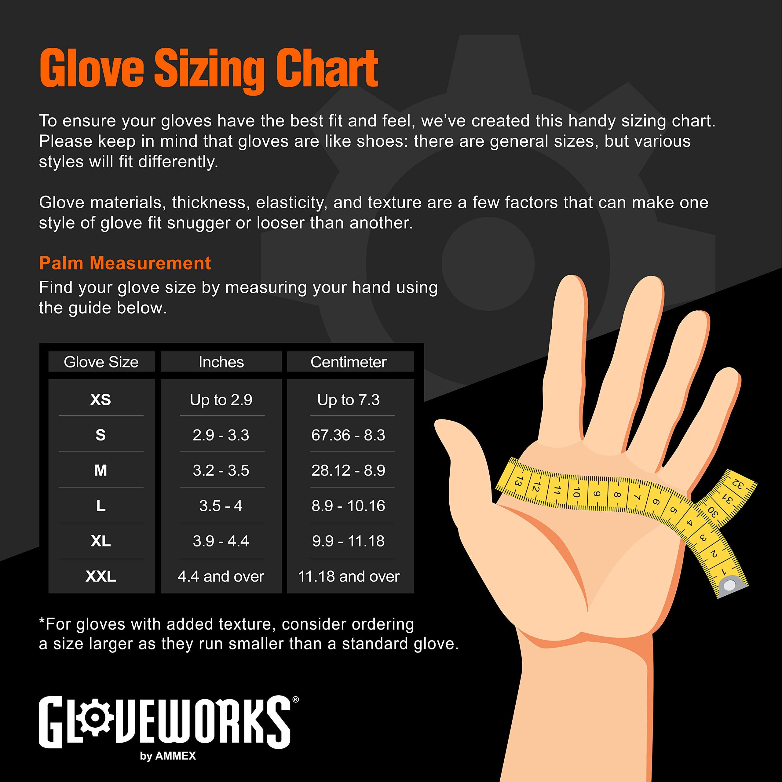 GLOVEWORKS GLOVEWORKS HD Orange Nitrile Industrial Disposable Gloves, 8 Mil, Latex-Free, Raised Diamond Texture, X-Large, 2 Boxes of 100