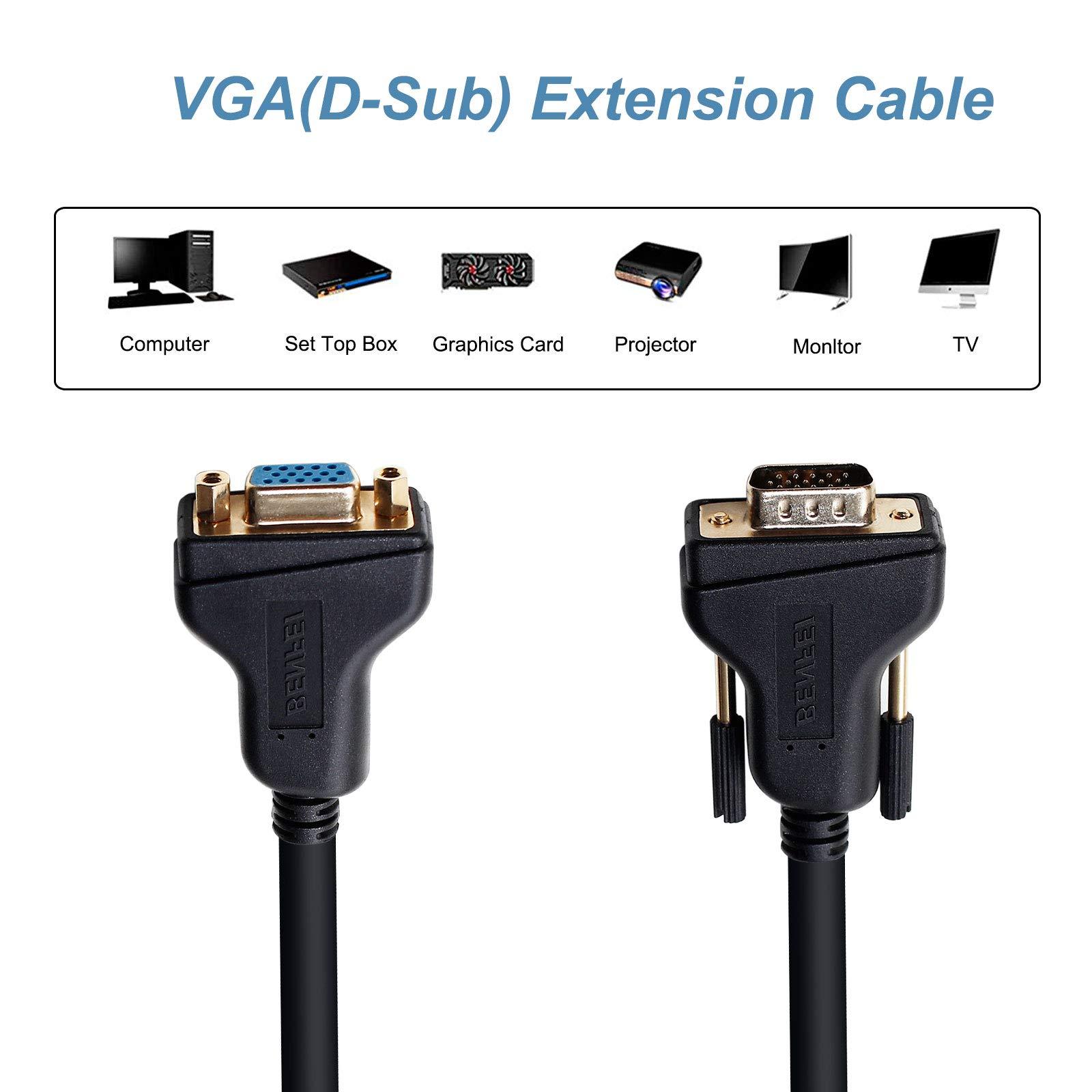 BENFEI BENFEI VGA Extension Cable, VGA Male to Female Cable,1.8 Meter/6 Feet