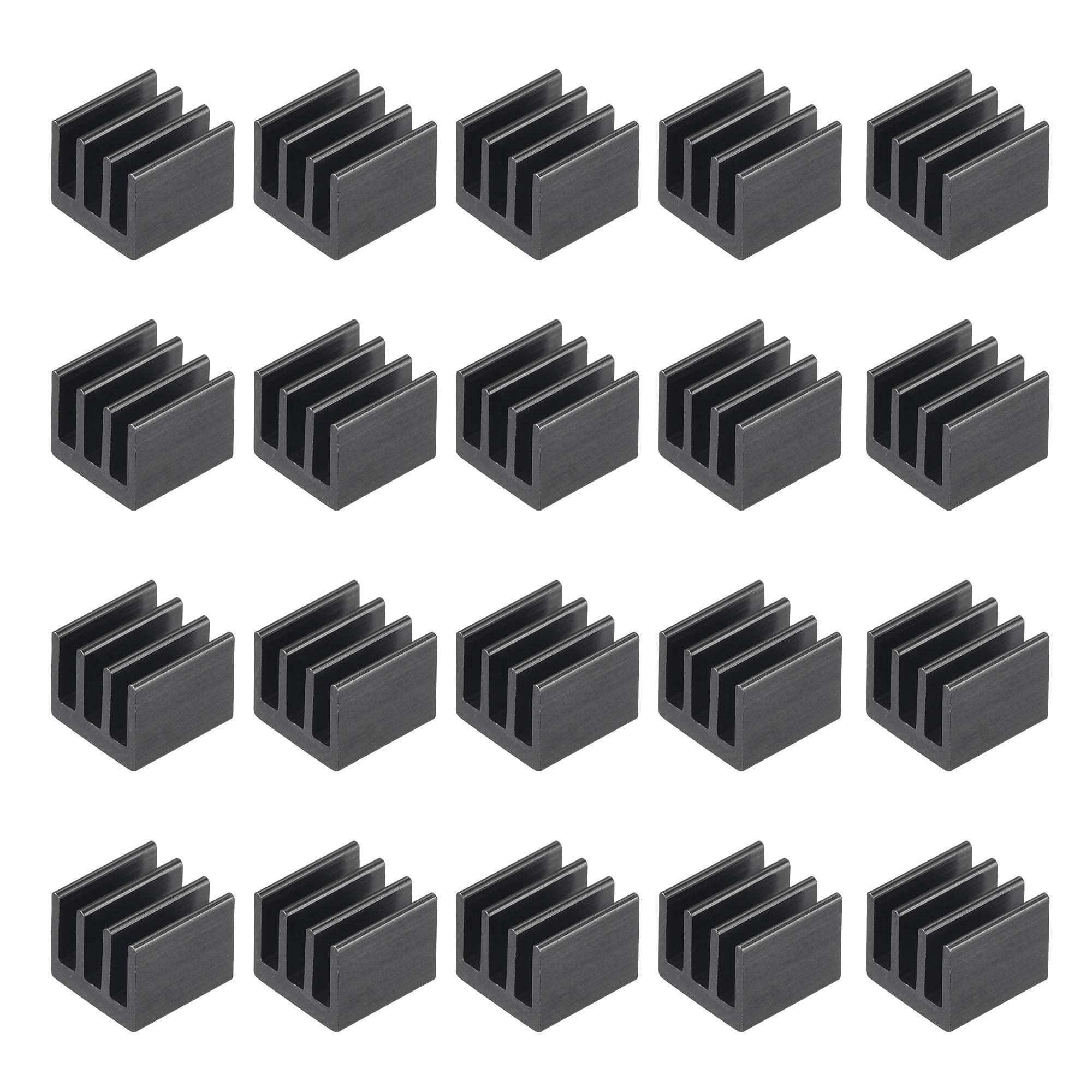 uxcell uxcell 7x7x6mm Aluminum Heatsink Electronics Cooler for MOS IC Chip Black 20 Pcs