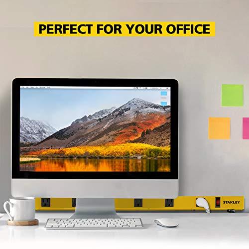 STANLEY Stanley 31613 NCC31613 ShopMAX Pro 6-Outlet Surge-Protector Power Bar, 4-Foot Cord, Yellow