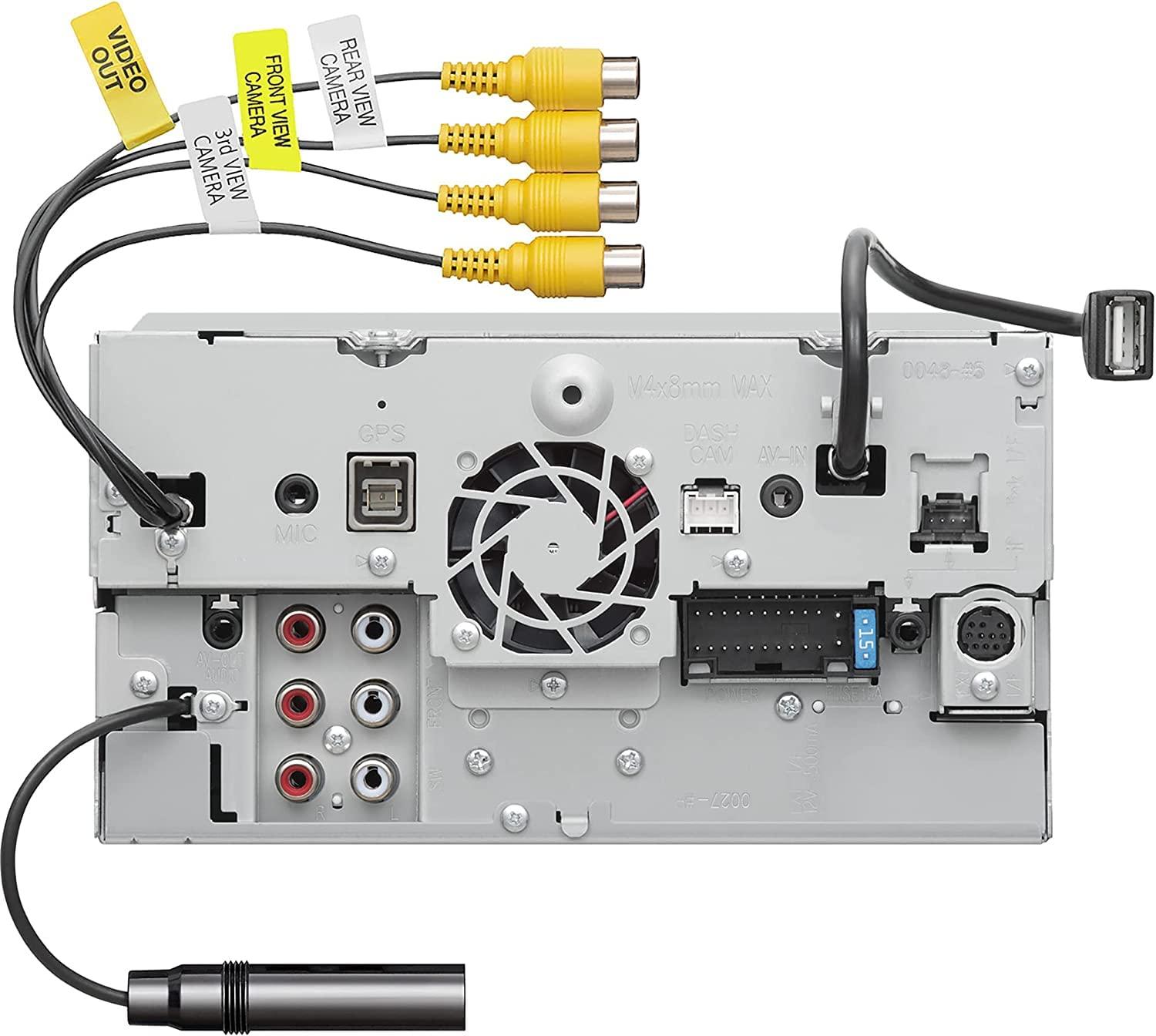 Kenwood Kenwood DNX577S 6.8" Capacitive Touchscreen DVD Navigation Receiver | Apple CarPlay & Android Auto Compatible| Plus CMOS-230 Rearview Camera with Universal Mounting Hardware & Video Cable