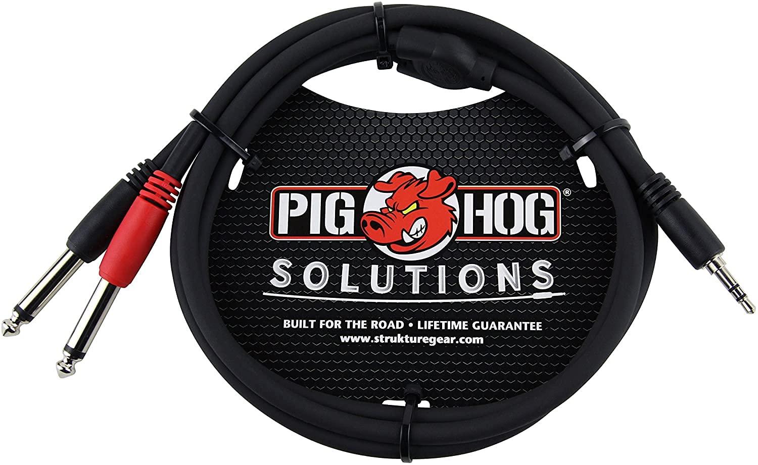 Pig Hog Pig Hog PD-R1403 RCA to 1/4" Mono Cable (3 Feet) & PB-S3403 3.5mm to Dual 1/4" Mono Stereo Breakout Cable (3 Feet)