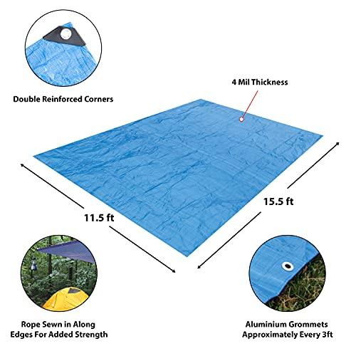 Wilmar Performance Tool W6011 (12 x 16 ft) Tarp Cover Blue Waterproof Great for Tarpaulin Canopy Tent, Boat, RV Or Pool Cover Performance Tool (Standard Poly Tarp)