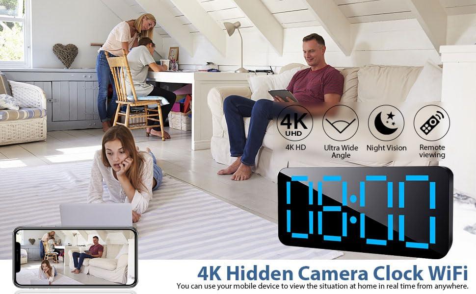 Kestanlora Kestanlora Clock Camera,WiFi HD 1080P Wireless Small Camera with Night Vision Cameras for Home Security Secret Nanny Cam with Video Indoor