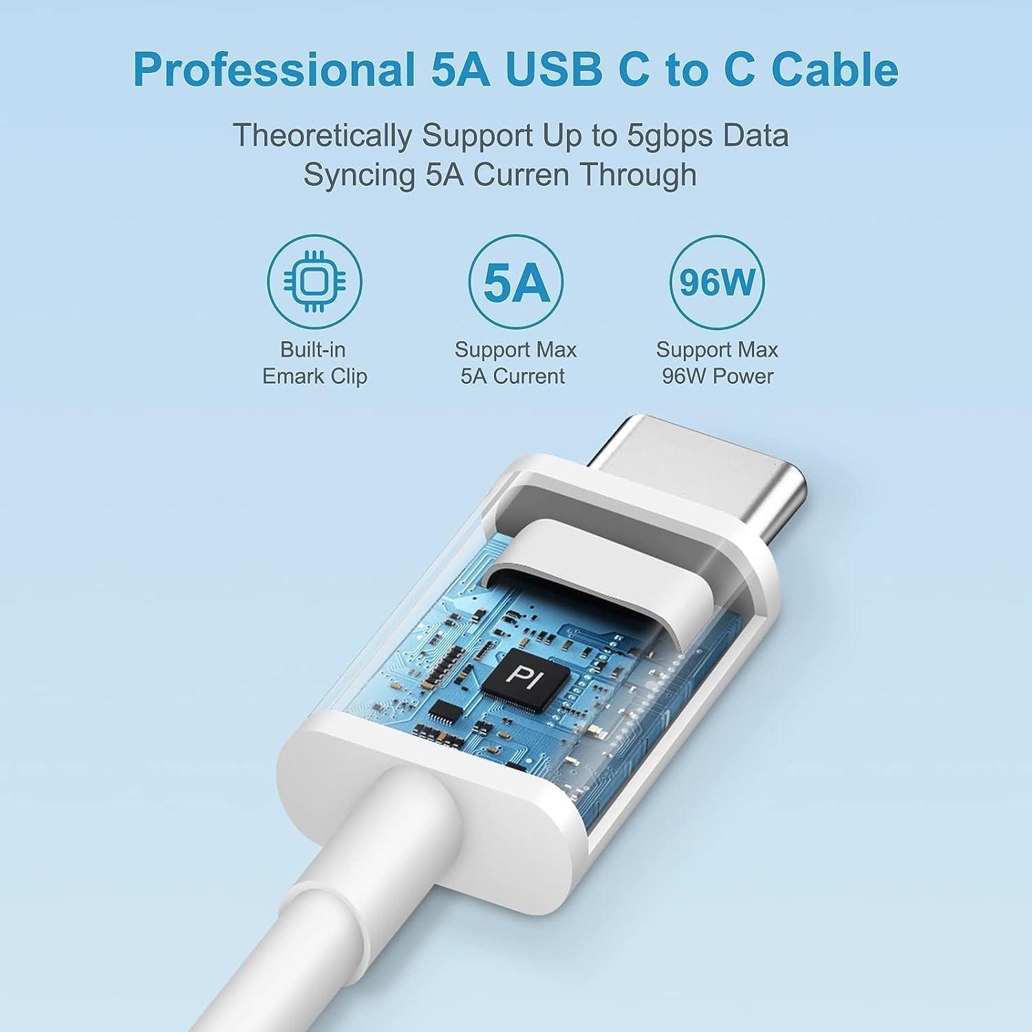 WOSUK MacBook Pro Charger 96W USB C Charger for MacBook Pro 16, 15, 14, 13 inch 2024, 2023, 2022, 2021, M3 M2 M1 Mac Book Air USB C Laptop Power Adapter with LED, 5A Cable Charging