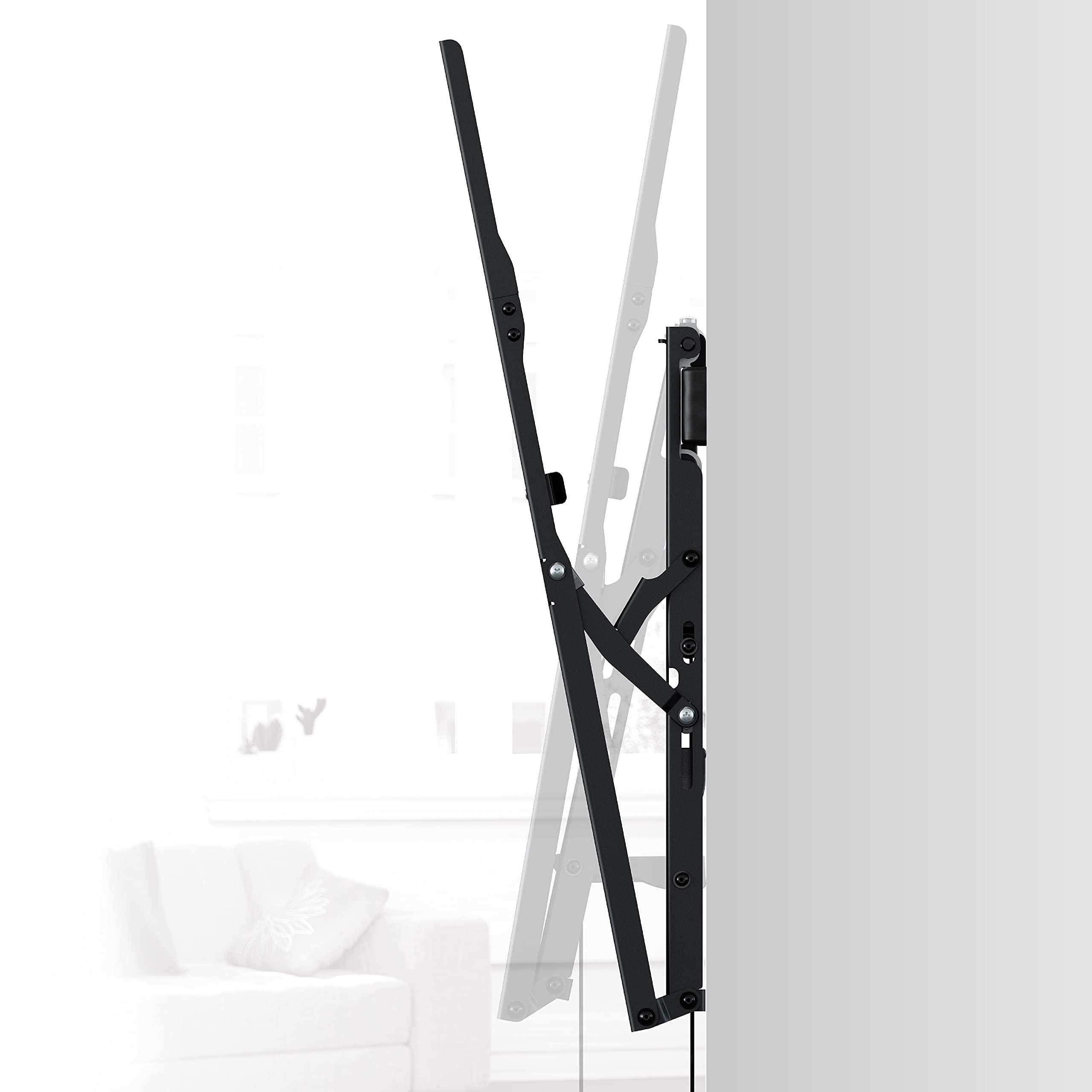 AVF AVF JXPL601-A Super Slim TV Wall Mount w Advanced Tilt. Silver, Black. Fits 37\", 39\", 40\", 42\" 43\", 46\", 47\", 50\", 52\", 55\", 58\", 60\", 65\", 70\", 75\", 80\", 82\", 85\", 86\", 88\", 90\", to 132lbs