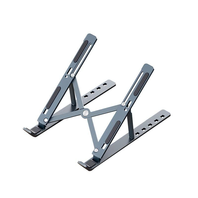 TranLong Portable Laptop Stand, Universal Portable Laptop Stand Adjustable ABS or Aluminum Desktop Stand for MacBook Air Pro Tablet Laptop Holder (Silver)
