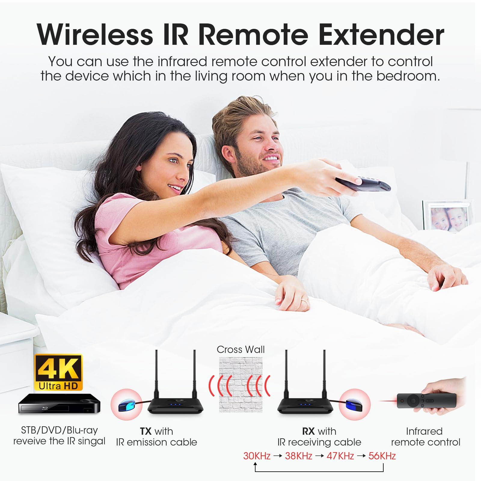 Binken Wireless HDMI Transmitter and Receiver 4K, Binken 820Ft/250m Wireless HDMI Extender 5G Kit Support 4K@30 Hz, for Streaming Video Audio from Laptop,PC, Cable Box to HDTV Projector Monitor IR Support