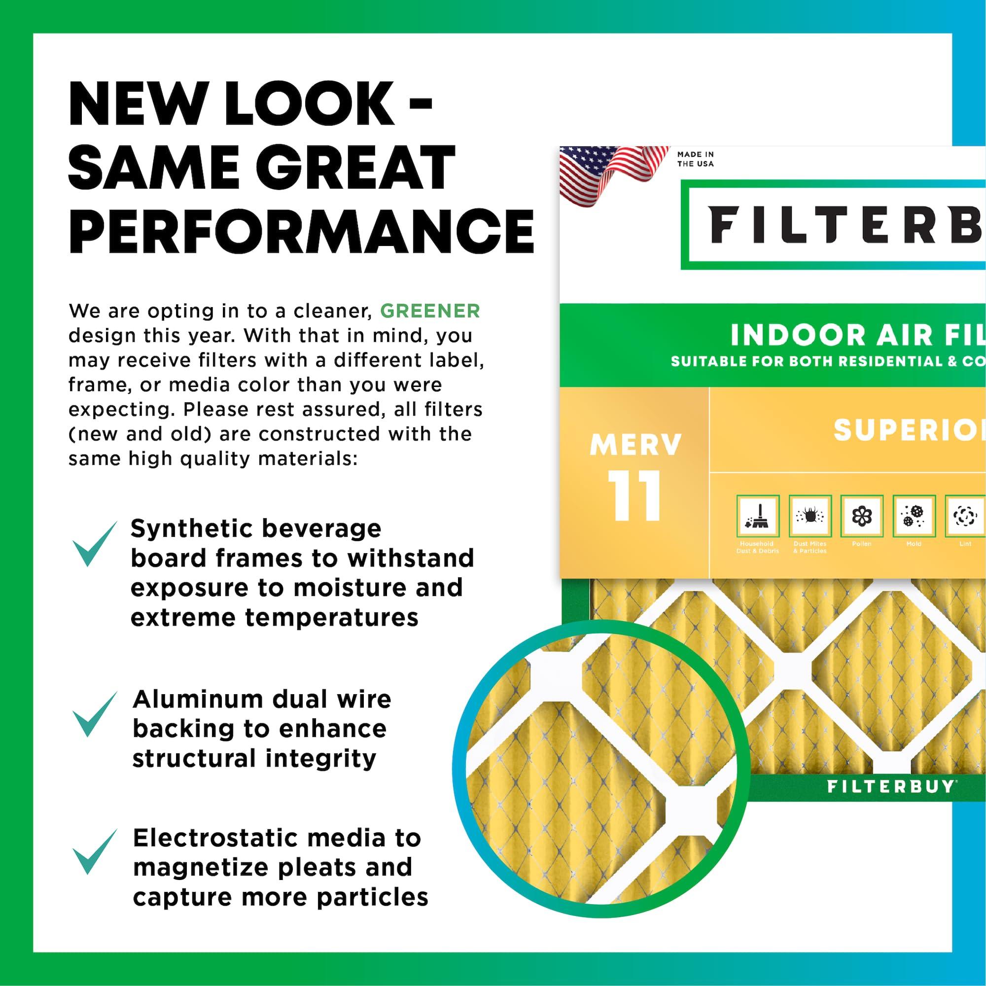 Filterbuy Filterbuy 20x25x6 Air Filter MERV 11 Allergen Defense (2-Pack), Pleated HVAC AC Furnace Air Filters for Aprilaire Space-Gard 201/2200 / 2250 & Lennox (Actual Size: 19.75 x 24.25 x 6.00 Inches)