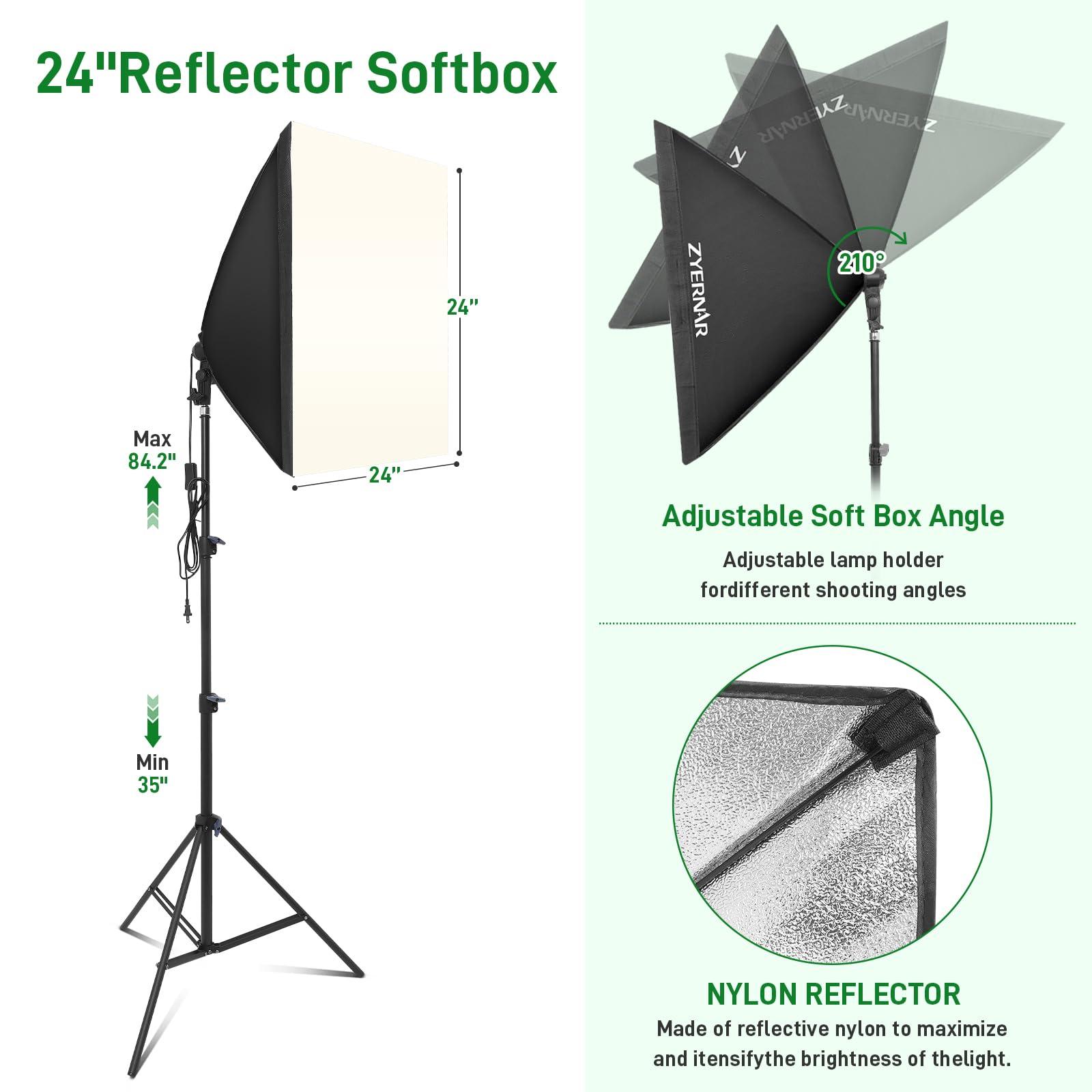 Zyernar Photography Lighting kit with Backdrops, 8.5x10ft Backdrop Stands, Zyernar LED Bulbs Umbrella Softbox Continuous Lighting, Photo Studio Equipment for Video Shoot