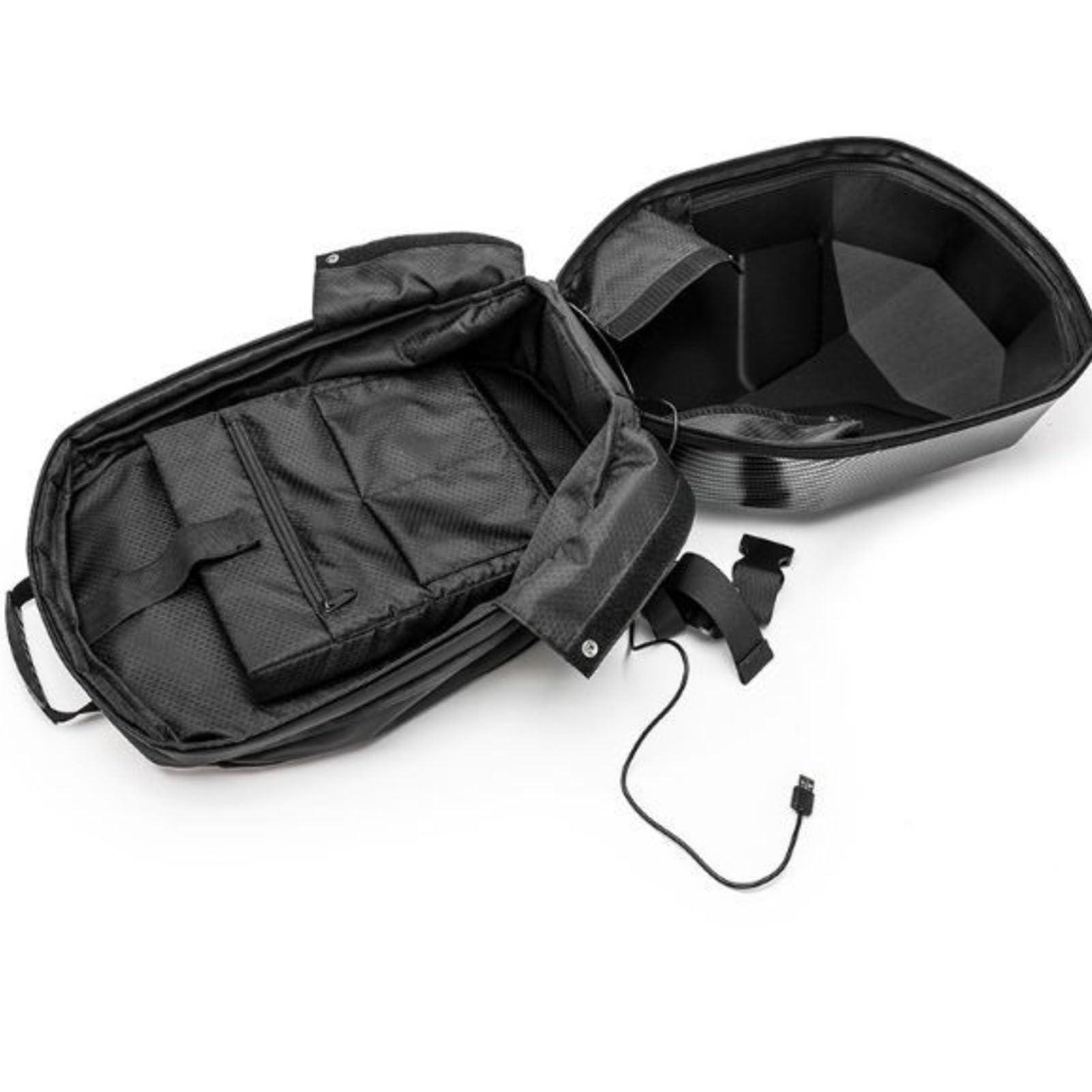 DirectNine Basics LED Backpack with Programmable Screen, APP Control Waterproof LED Hard Case Laptop Bag, USB Powered Motorcycle Backpack Travel Bag