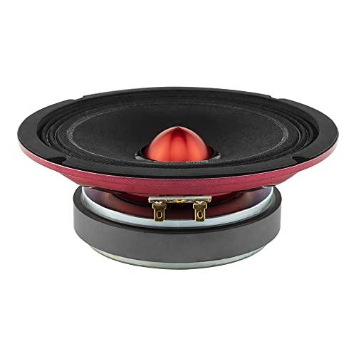 DS18 DS18 PRO-X6.4BMSL Slim Loudspeaker - 6.5", Midrange, Red Aluminum Bullet, 500W Max, 250W RMS, 4 Ohms - Premium Quality Audio Door Speakers for Car or Truck Stereo Sound System (1 Speaker)