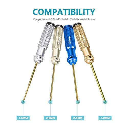 Neewer Neewer - Set of 4 Hexagonal Screwdrivers Made of Titanium Nitride with Coloured Handles.Compatible with 1.5, 2, 2.5 and 3mm Screws.
