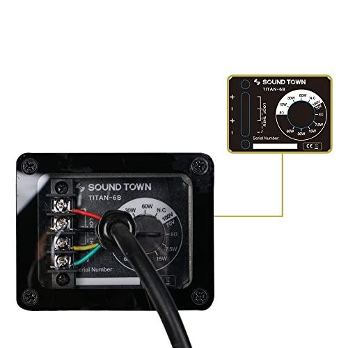 Sound Town Sound Town IP55 Certified 2-Way 70V/100V 6" Coaxial Weather-Resistant Installation Loudspeaker w/U Bracket, Black (TITAN-6B)