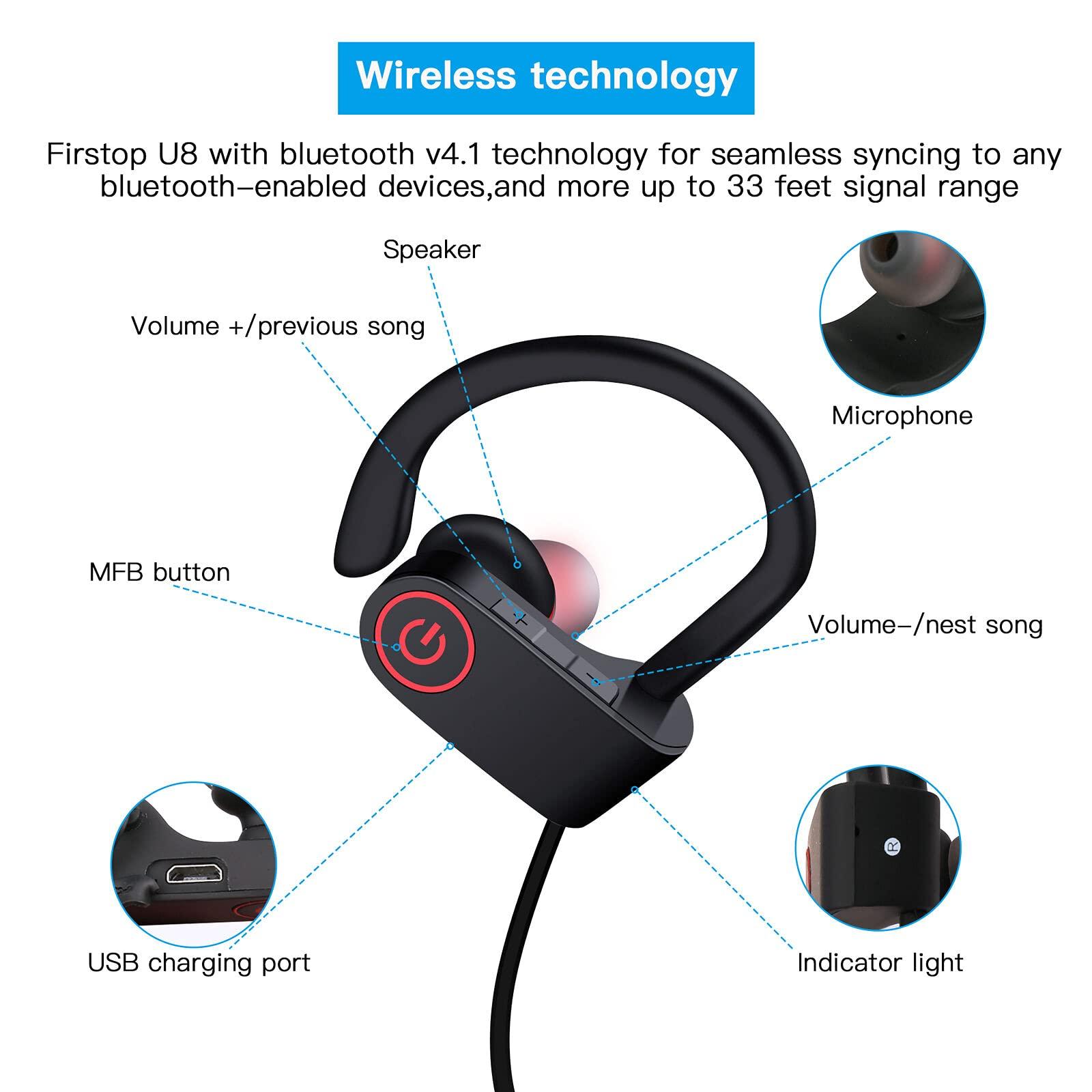 kkTrades Wireless Waterproof Bluetooth Ear Buds Stereo Headphones in Ear Sports Headset
