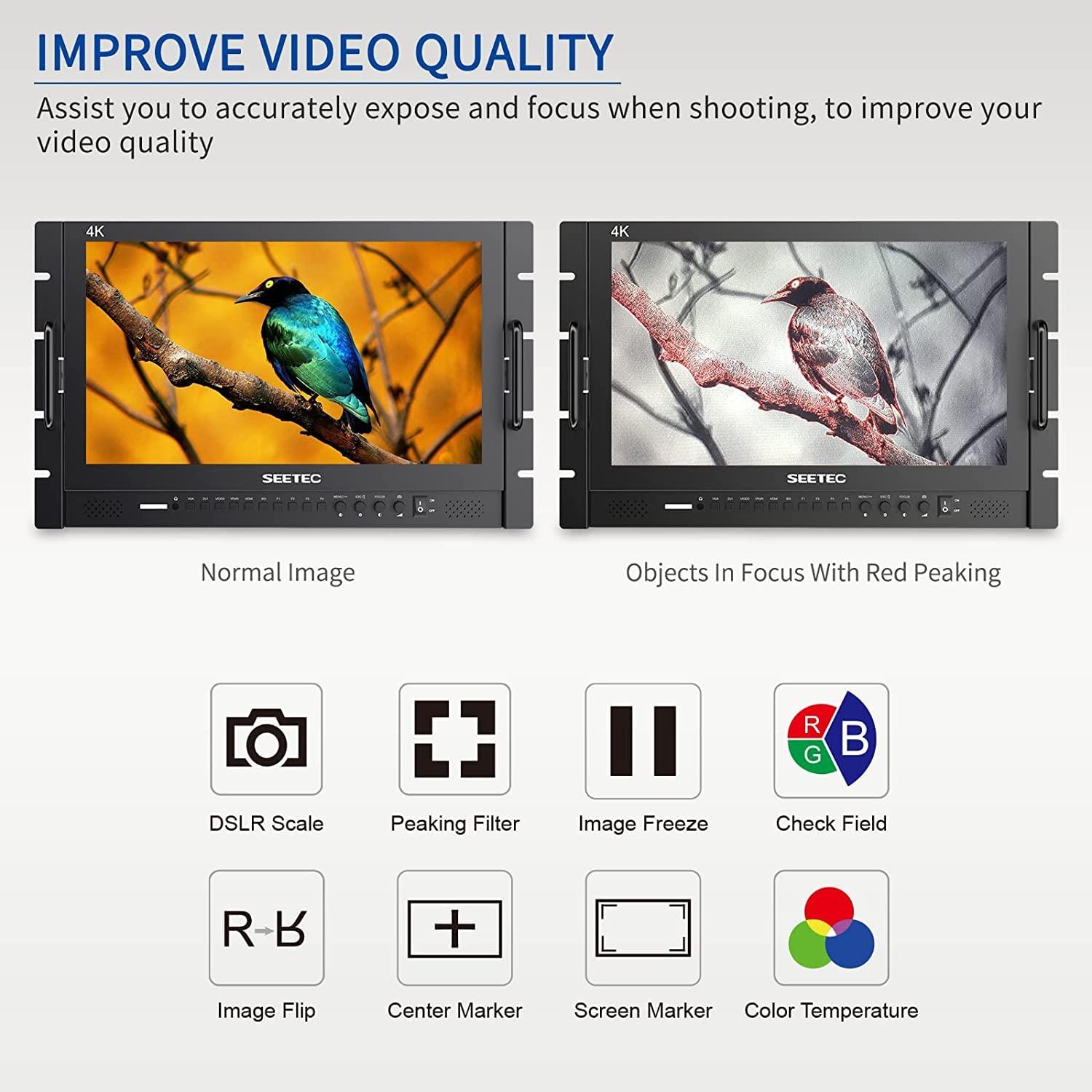 SEETEC SEETEC P173-9HSD-RM 17.3" 7RU Rack Mount Broadcast LCD Monitor Full HD 3G-SDI/HDMI with 19201080 3G-SDI HDMI AV YPbPr