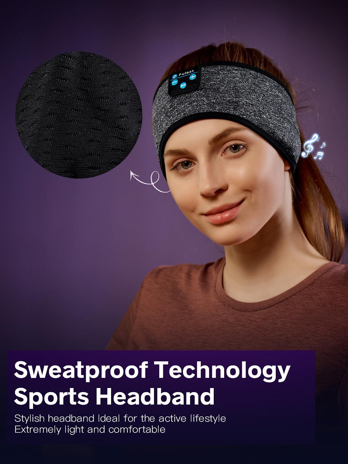 Fulext Fulext Sleep Headphones Bluetooth Headband,Sleeping Headphones Sports Headband, Long Time Play Sleeping Headsets with Built in Speakers Perfect for Workout,Running,Yoga