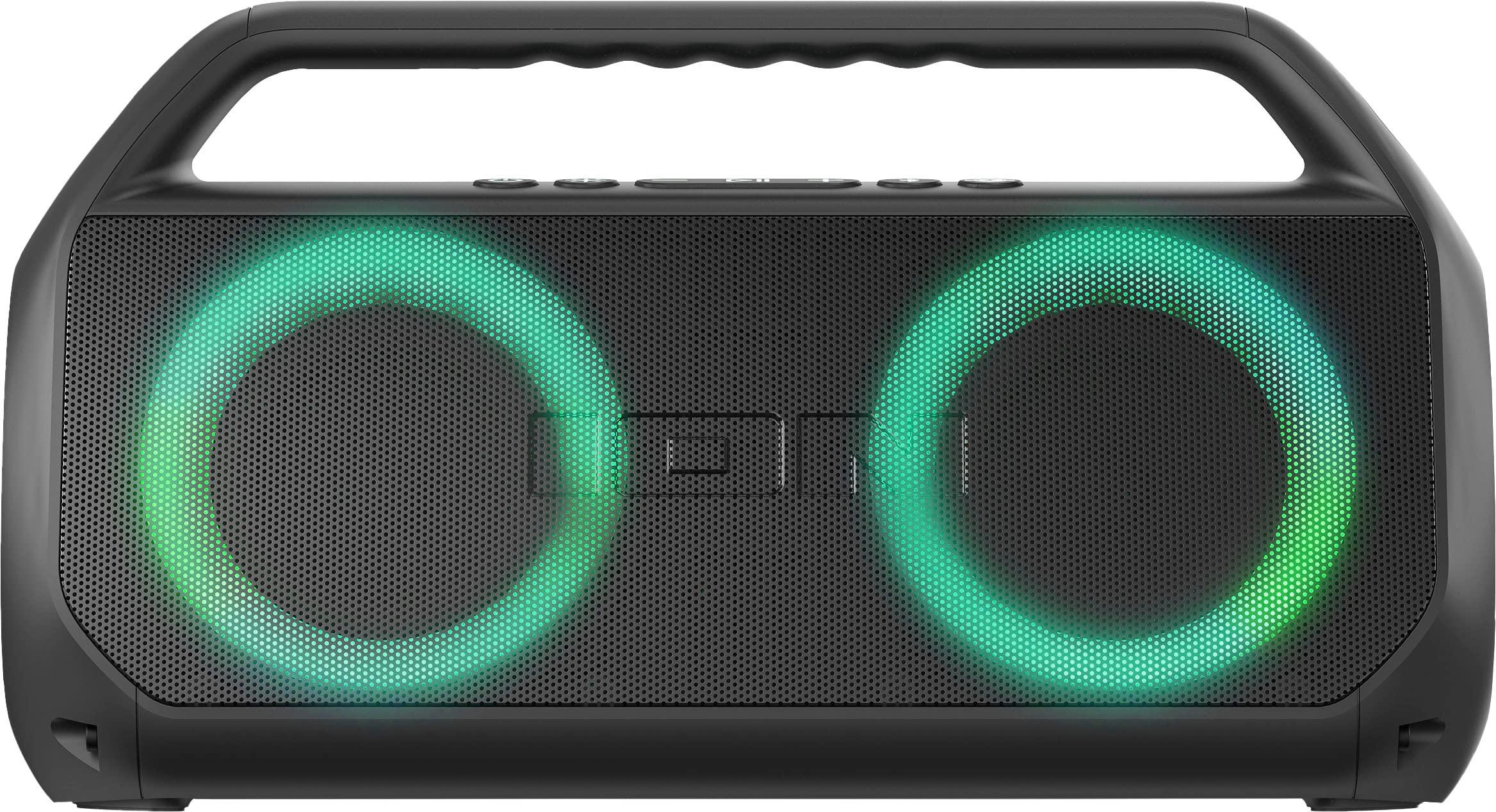 ION Ion Audio Uber Boom Ultra - Water-Resistant Bluetooth Stereo Boombox with Lights (Renewed)
